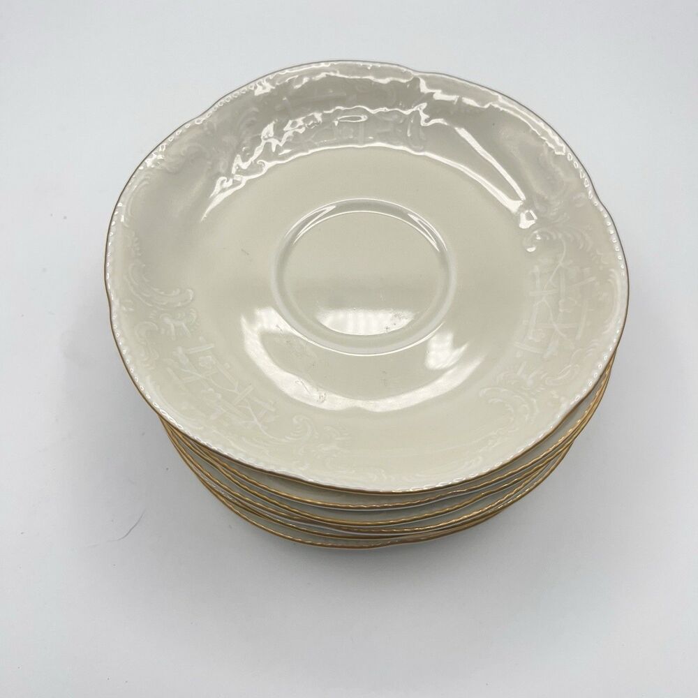Rosenthal Classic Germany Sanssouci Ivory 5.5"Saucer Gold Trim - Set Of 7 Plates